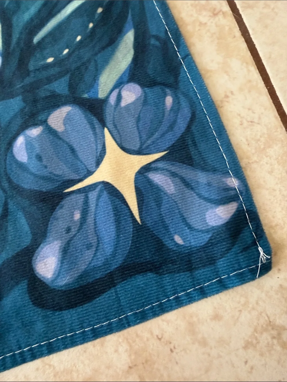 Blue Botanical Fountain Wall Art - Home Wall Decor / Altar Cloth